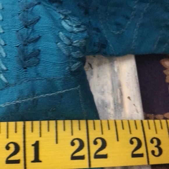 Chico’s Women’s Silk Teal Jacket Open Front Decorative Stitching Size M - Picture 10 of 13